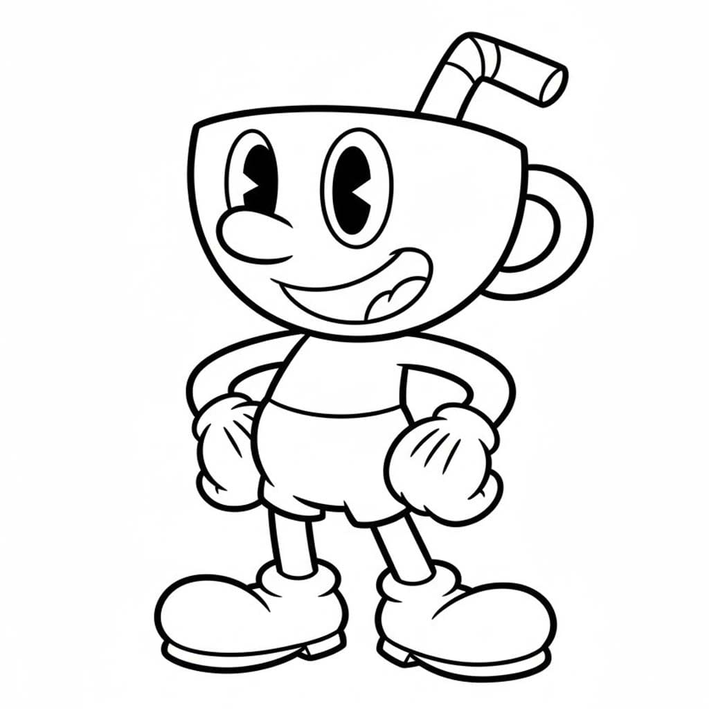 Nakreslete Cuphead zdarma základní omalovánka