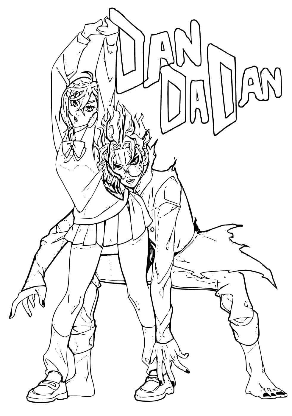 Nakreslete Dandadan 7 omalovánka