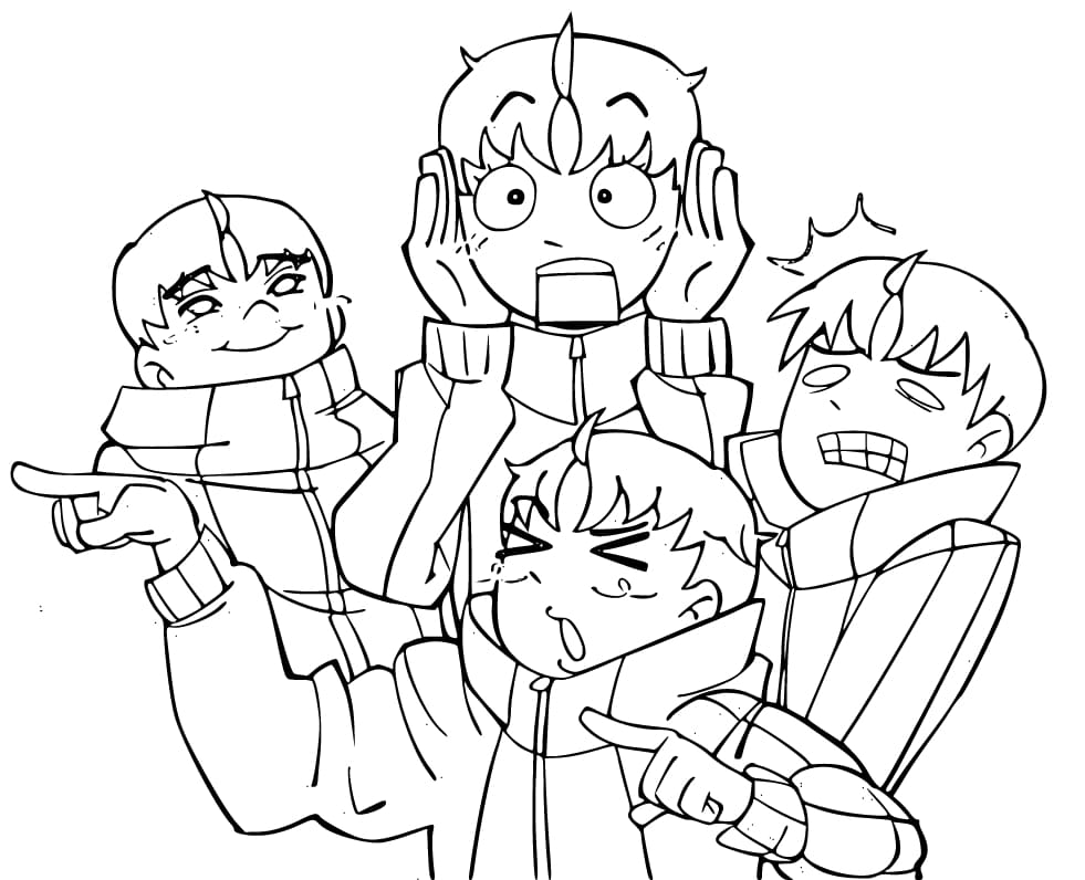 Nakreslete Dandadan k vytisknutí zdarma omalovánka