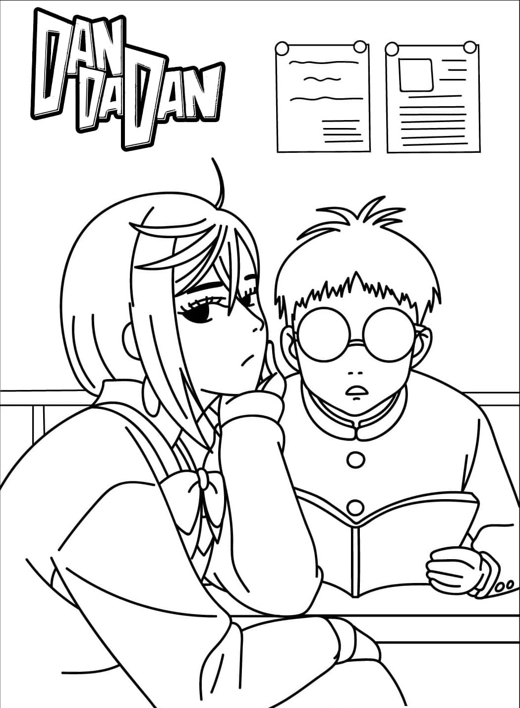 Nakreslete Dandadan prostý u dětí omalovánka