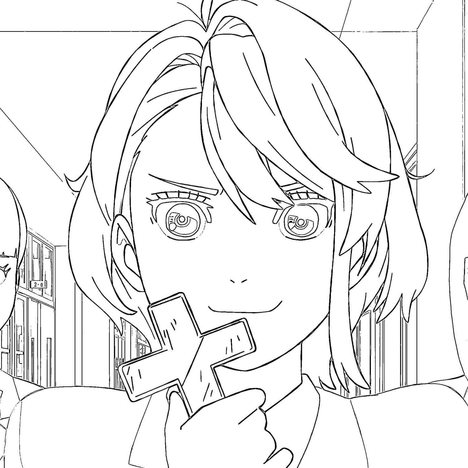 Nakreslete Dandadan tisknutelné prostý omalovánka