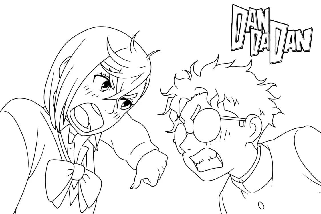 Nakreslete Dandadan základní omalovánka