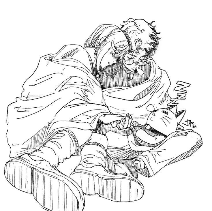 Nakreslete Dandadan zdarma snadný omalovánka