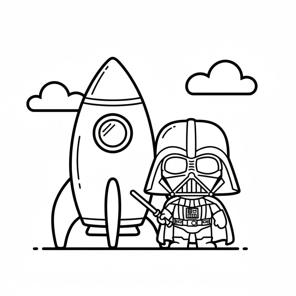 Nakreslete Darth Vader 4 omalovánka