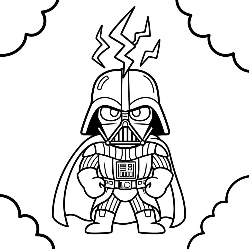 Nakreslete Darth Vader pro děti omalovánka