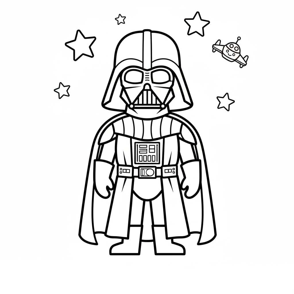 Nakreslete Darth Vader snadný omalovánka