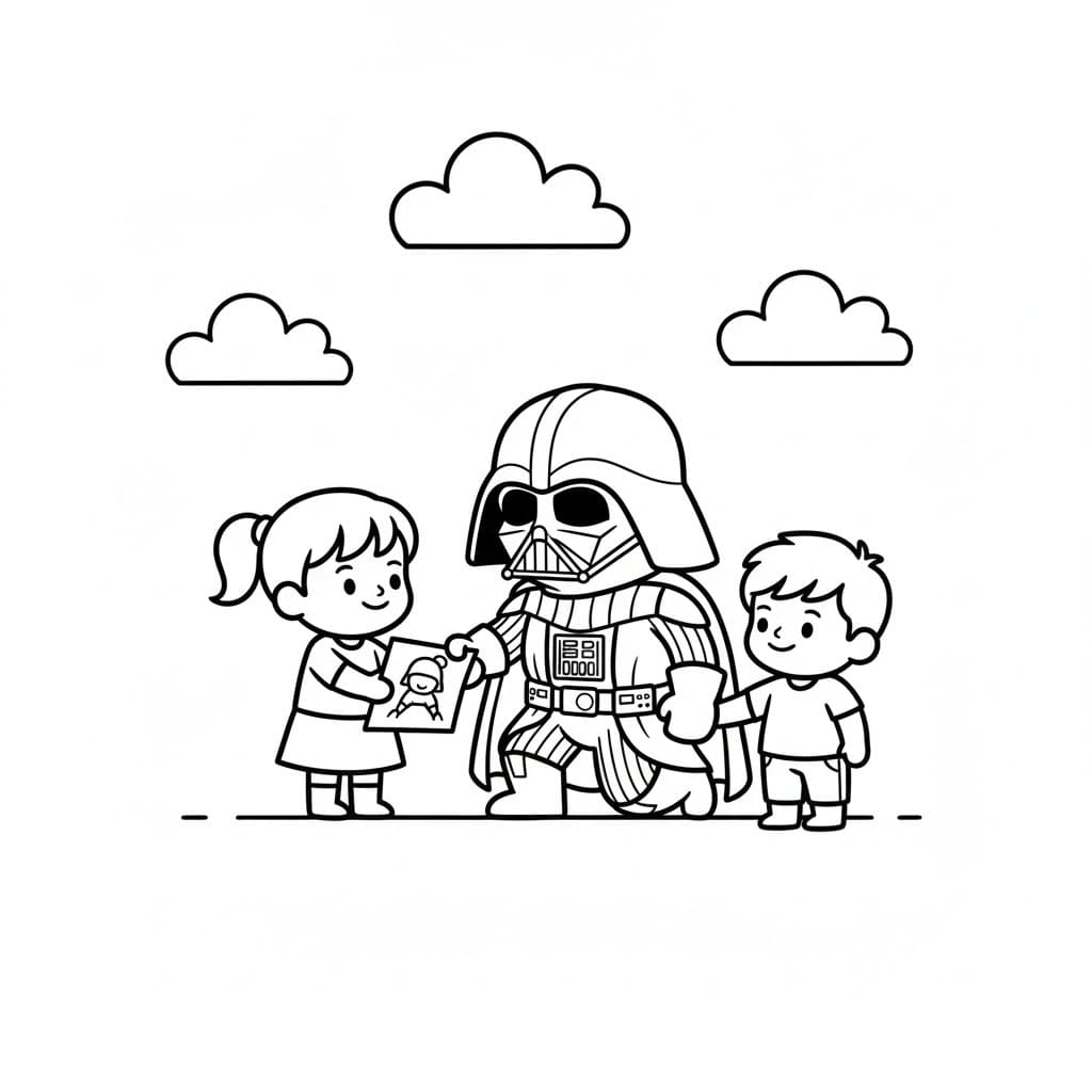 Nakreslete Darth Vader zdarma omalovánka