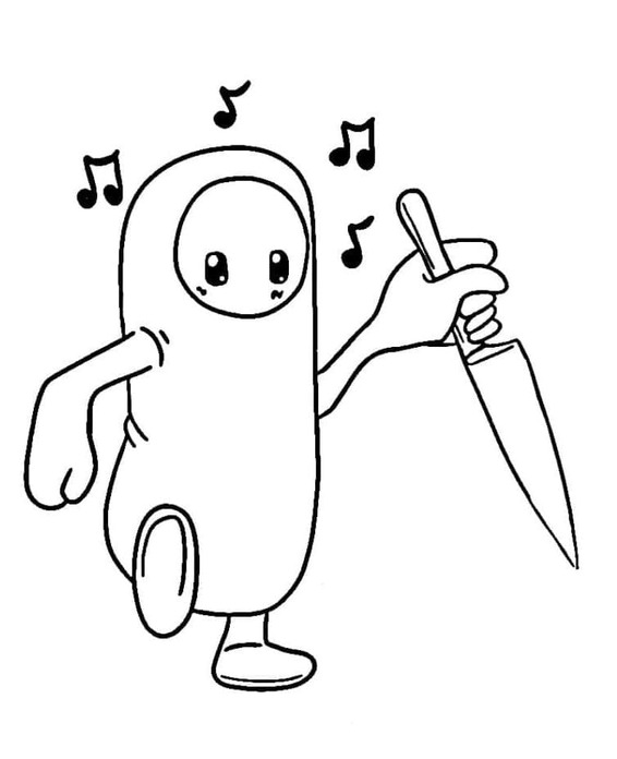 Nakreslete Fall Guys k vytisknutí zdarma omalovánka