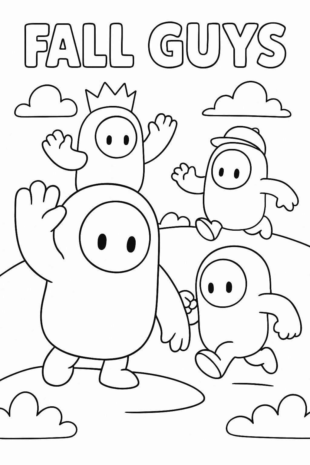 Nakreslete Fall Guys základní omalovánka