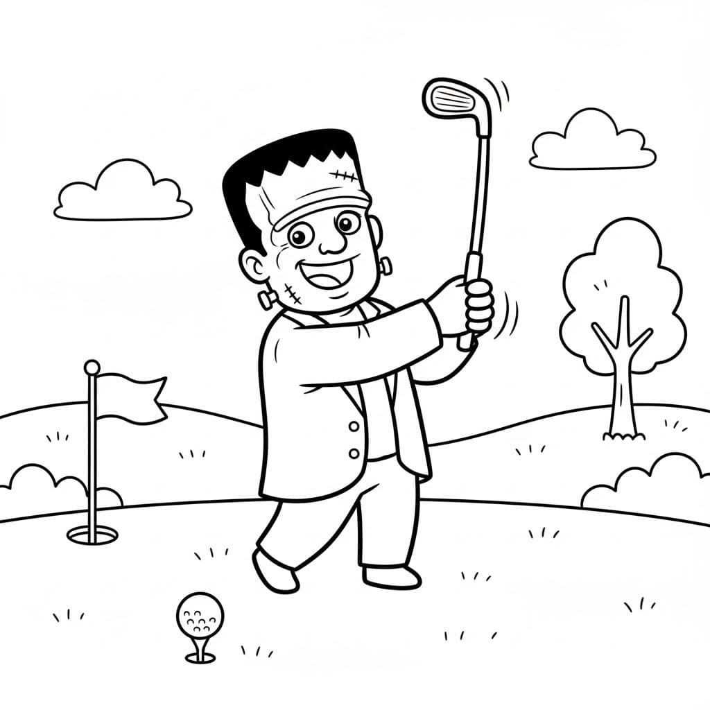 Nakreslete Frankenstein k vytisknutí omalovánka