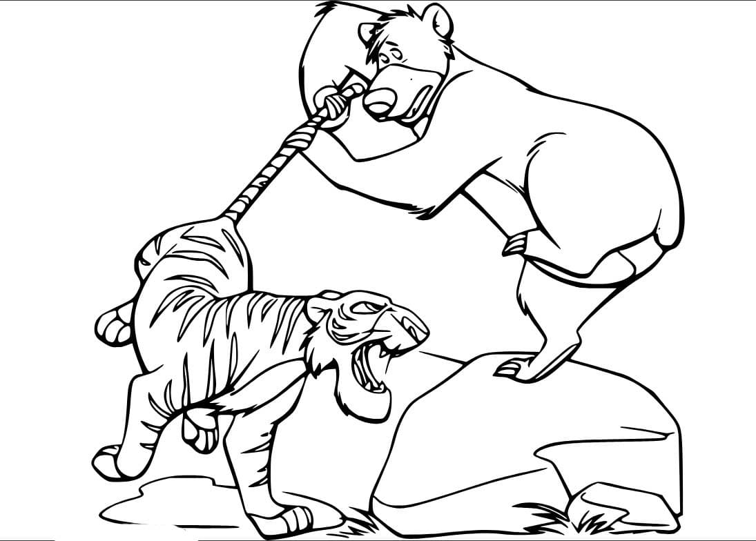 Nakreslete Kniha Džunglí tisknutelné pro děti omalovánka