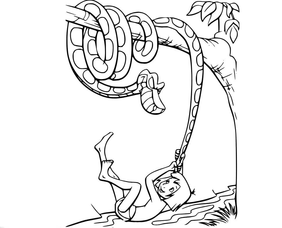 Nakreslete Kniha Džunglí základní u dětí omalovánka