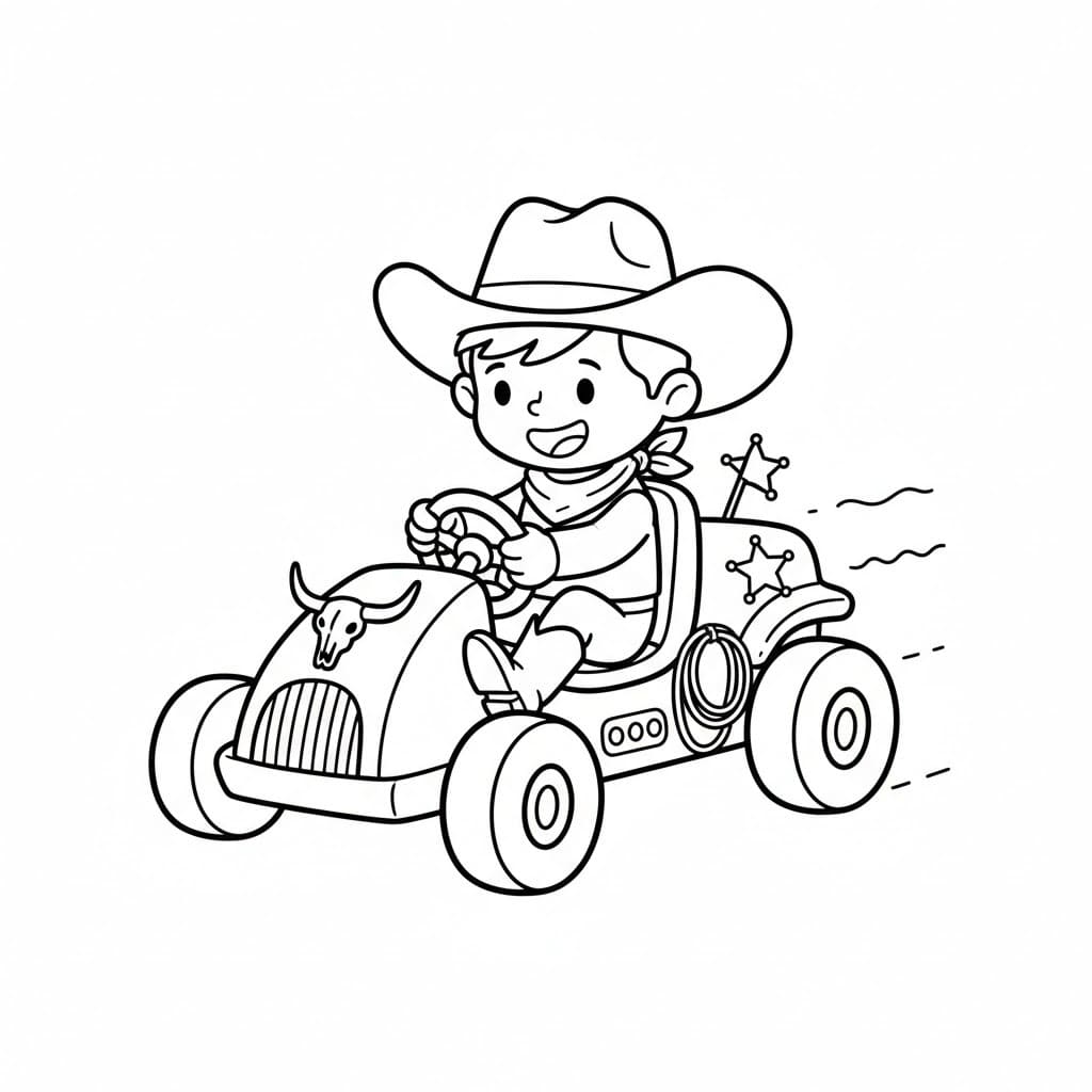 Nakreslete Kovboj roztomilý omalovánka