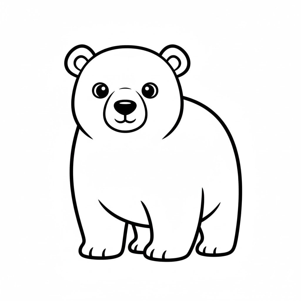 Nakreslete Lední Medvěd k vytisknutí zdarma omalovánka