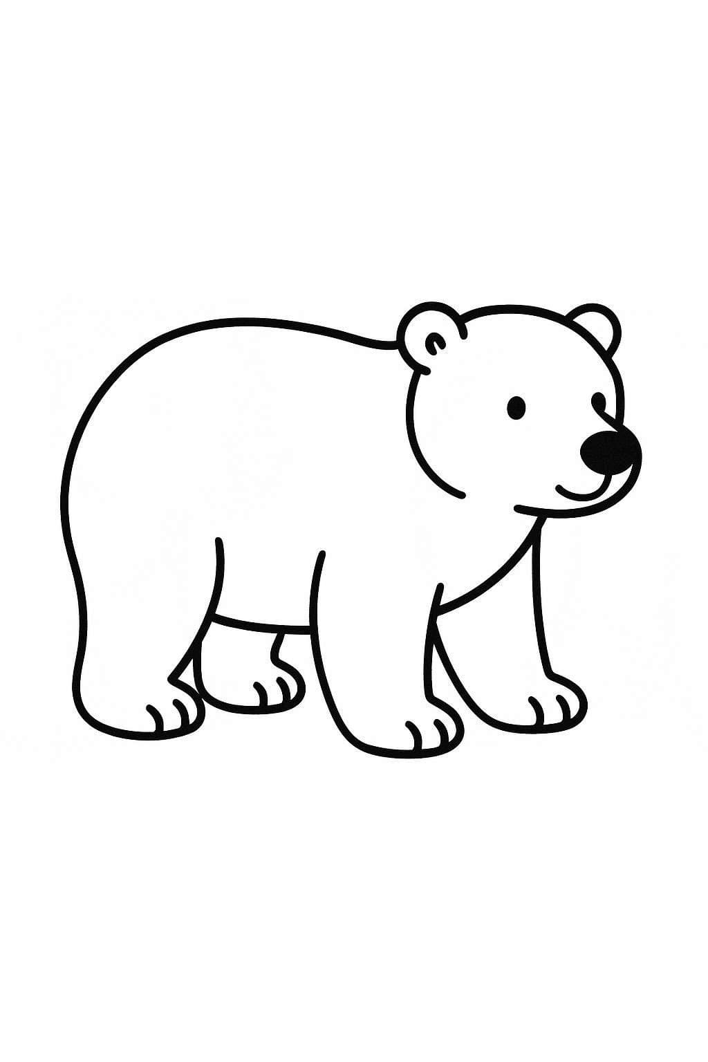 Nakreslete Lední Medvěd snadný u dětí omalovánka