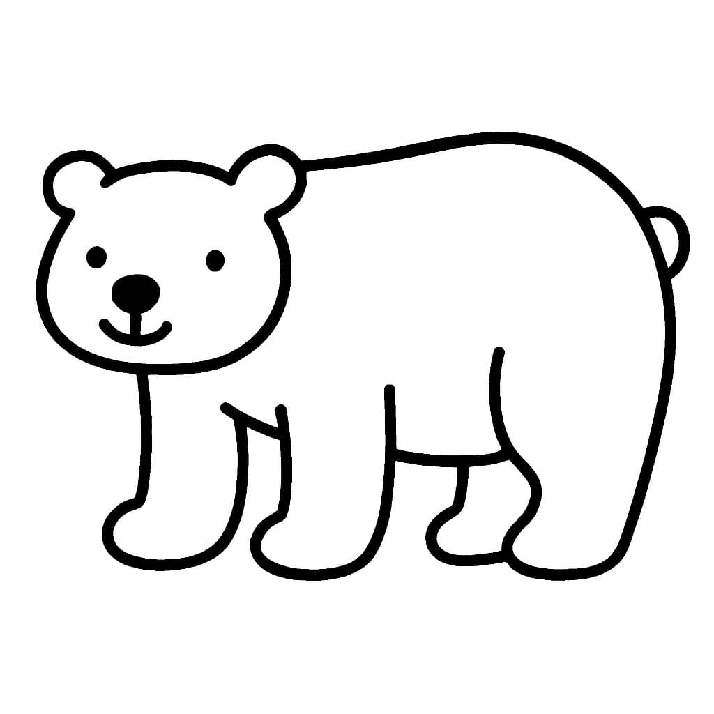 Nakreslete Lední Medvěd základní omalovánka