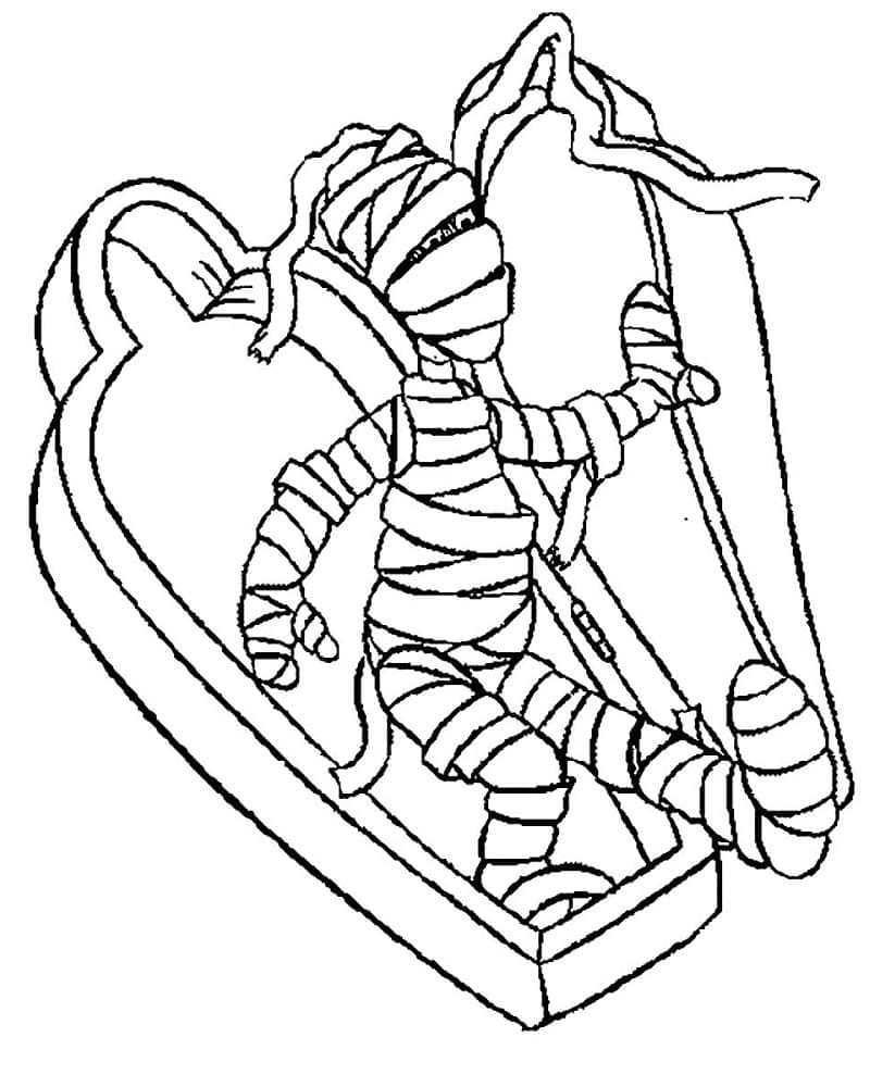 Nakreslete Mumie prostý tisknutelné omalovánka