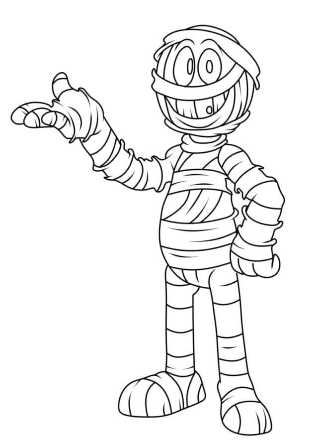 Nakreslete Mumie snadný tisknutelné omalovánka