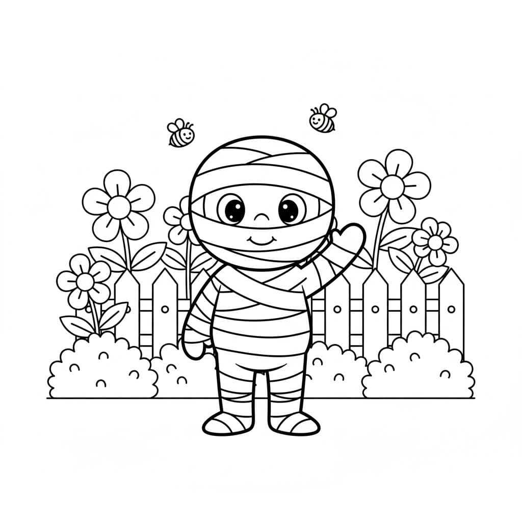 Nakreslete Mumie zdarma omalovánka