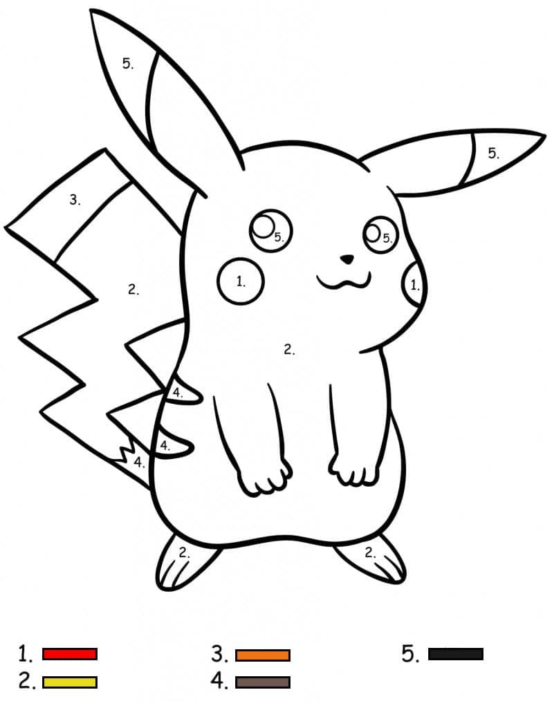 Nakreslete Pokemon Malování podle čísel prostý omalovánka