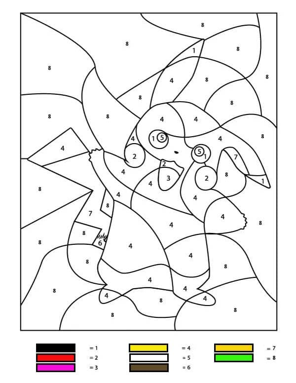 Nakreslete Pokemon Malování podle čísel snadný omalovánka