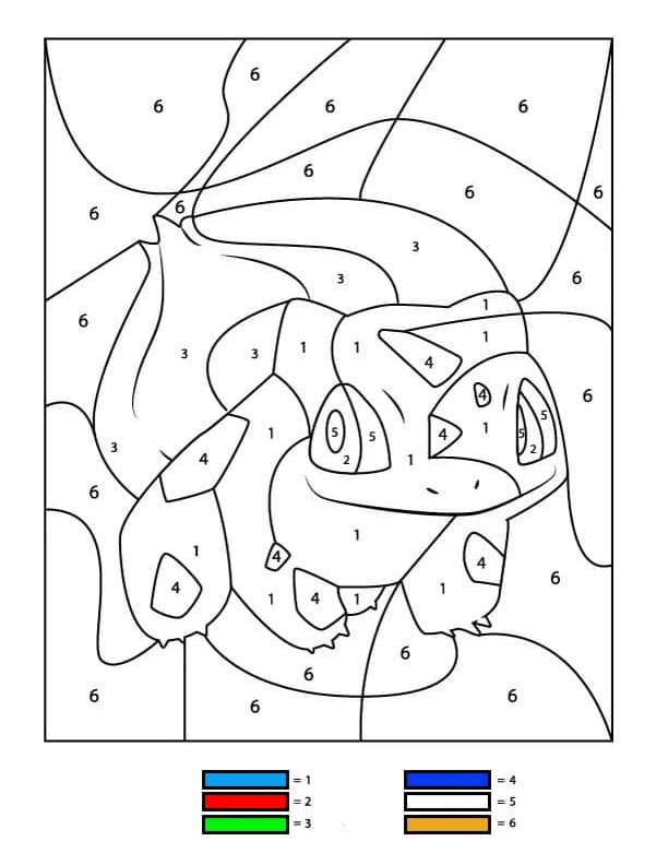 Nakreslete Pokemon Malování podle čísel omalovánka