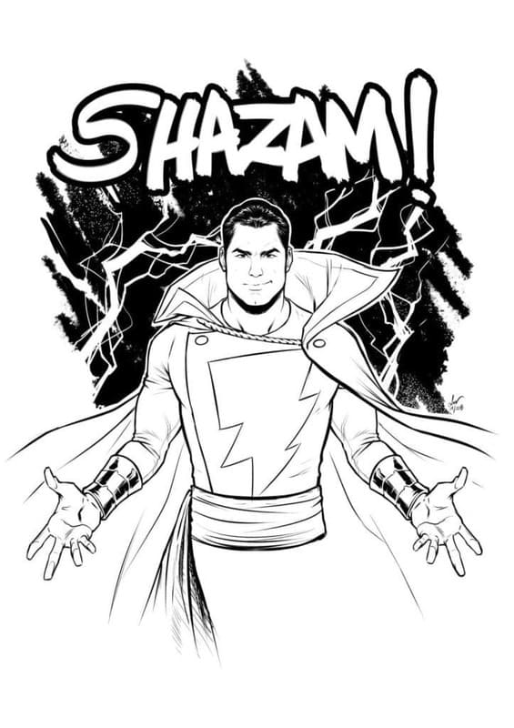 Nakreslete Shazam 8 omalovánka