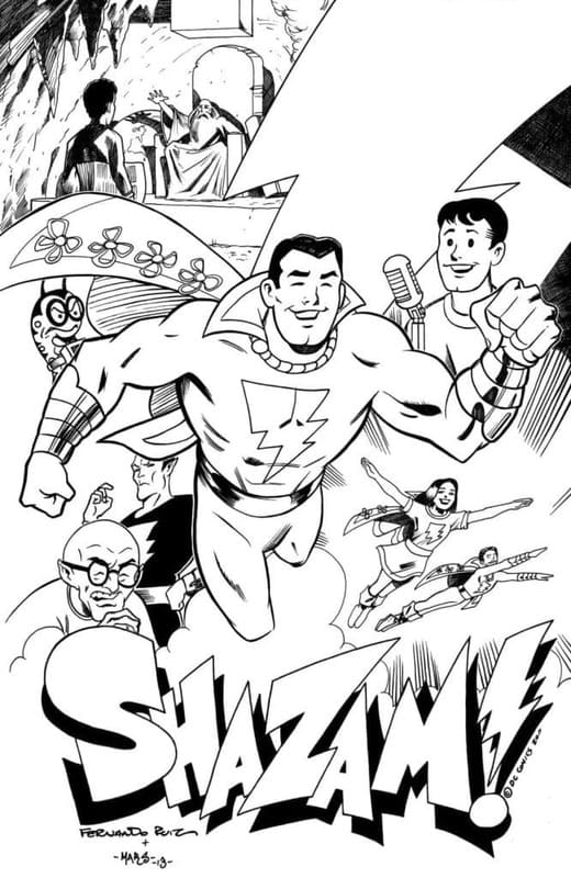 Nakreslete Shazam k vytisknutí omalovánka