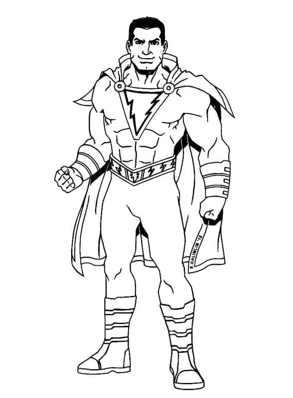 Nakreslete Shazam zdarma prostý omalovánka