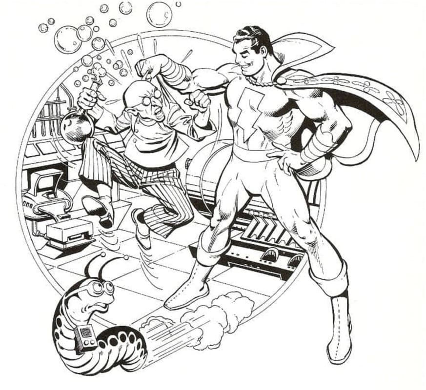 Nakreslete Shazam zdarma snadný omalovánka