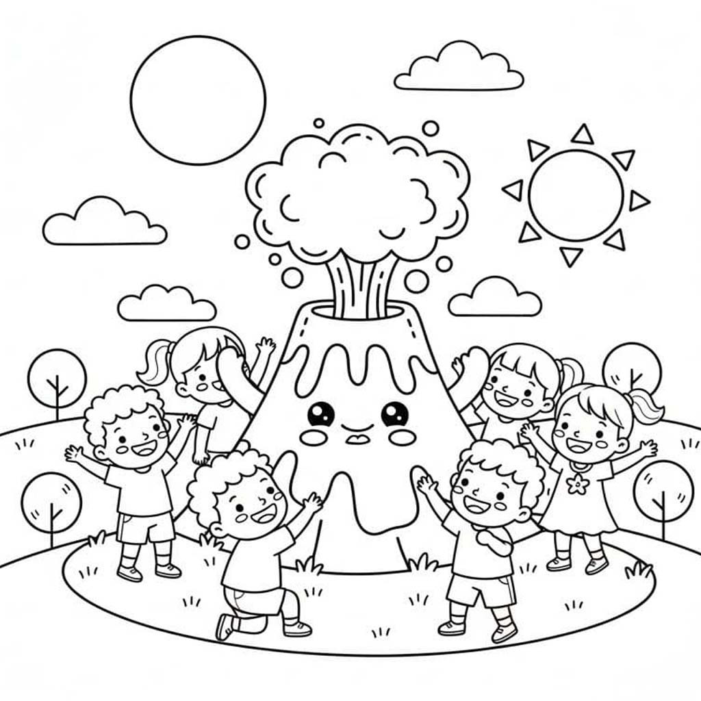 Nakreslete Sopka 6 omalovánka