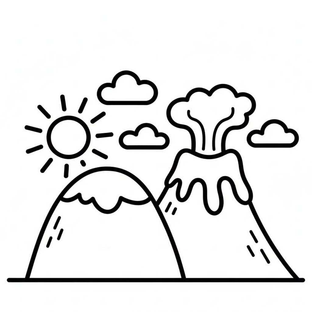 Nakreslete Sopka pro děti omalovánka