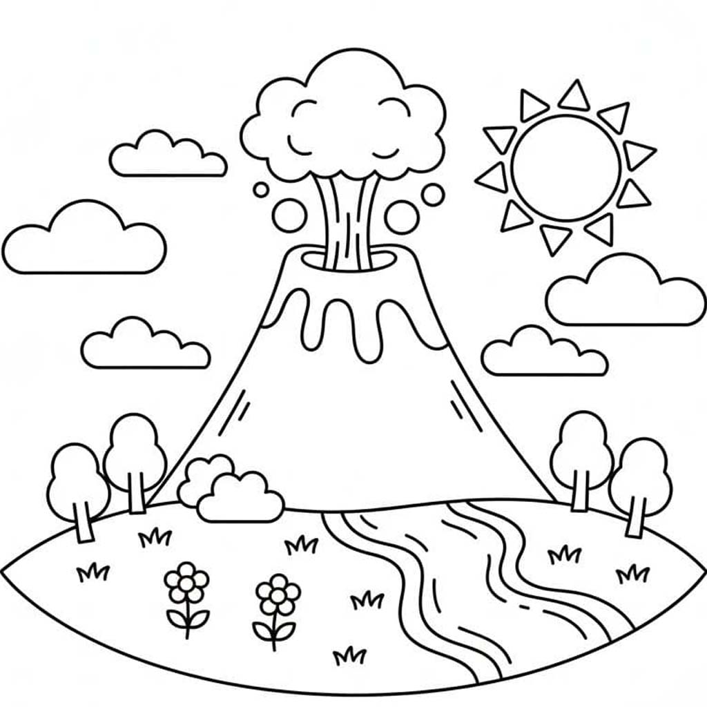 Nakreslete Sopka prostý omalovánka