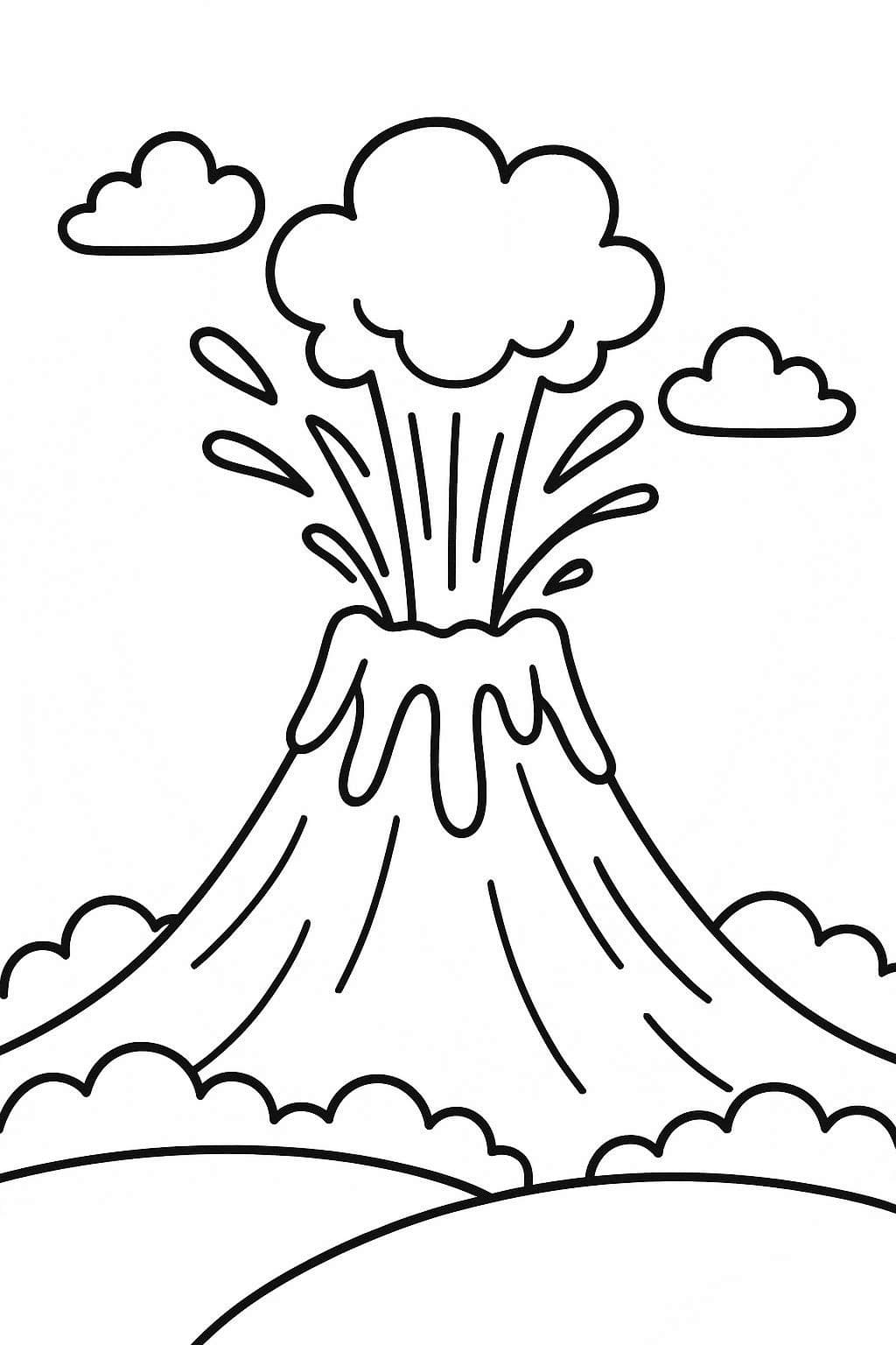 Nakreslete Sopka skica omalovánka