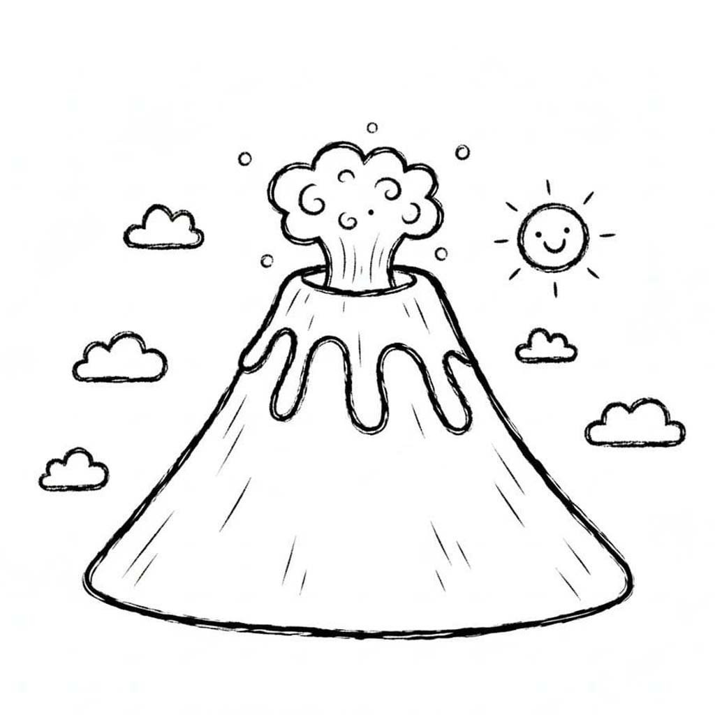 Nakreslete Sopka tisknutelné omalovánka