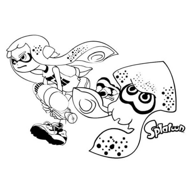 Nakreslete Splatoon zdarma základní tisknutelné omalovánka