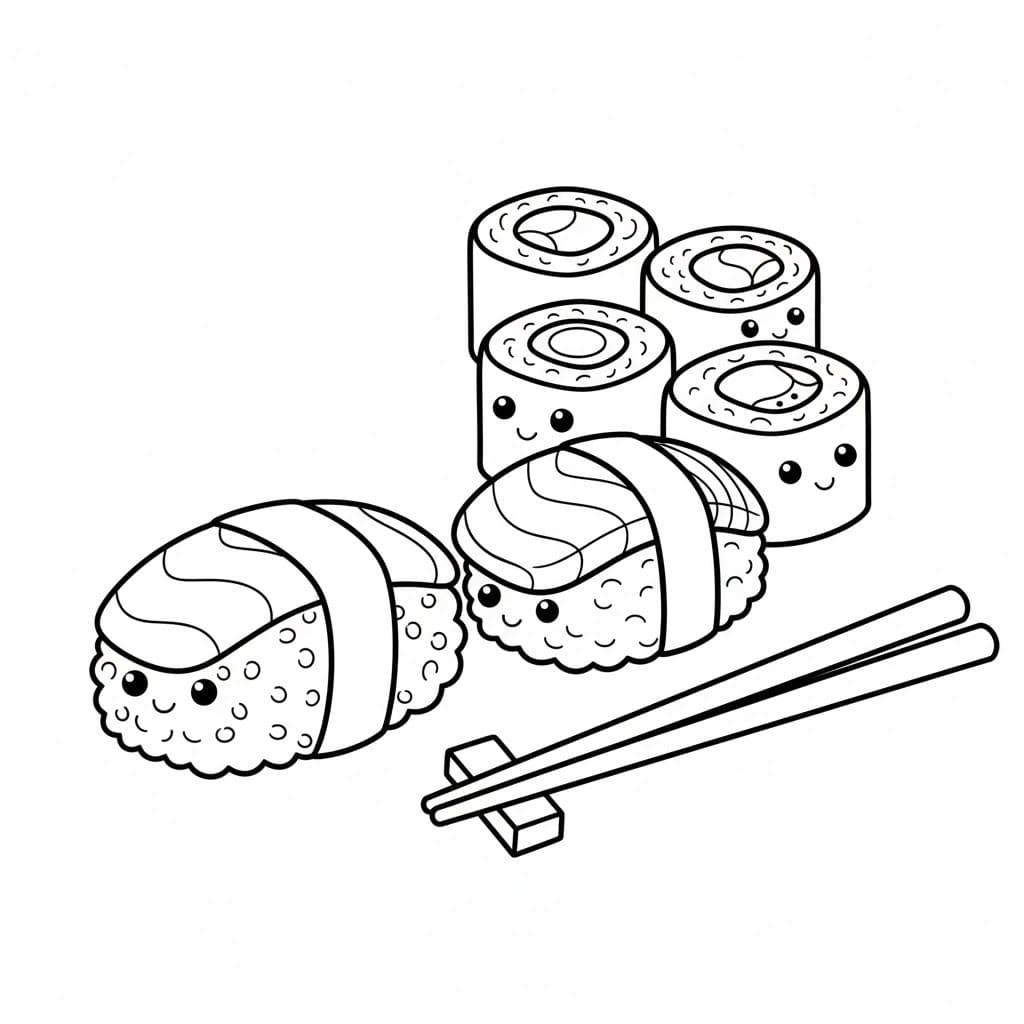 Nakreslete Sushi 1 omalovánka
