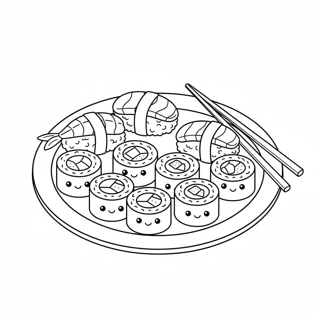 Nakreslete Sushi 2 omalovánka