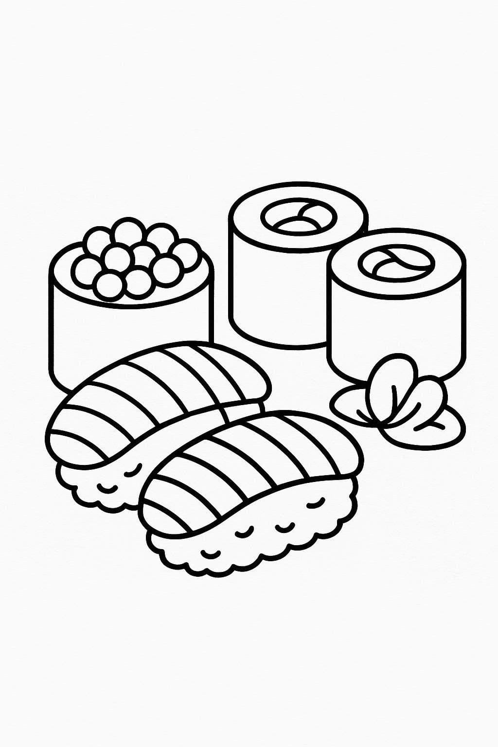 Nakreslete Sushi k vytisknutí základní omalovánka