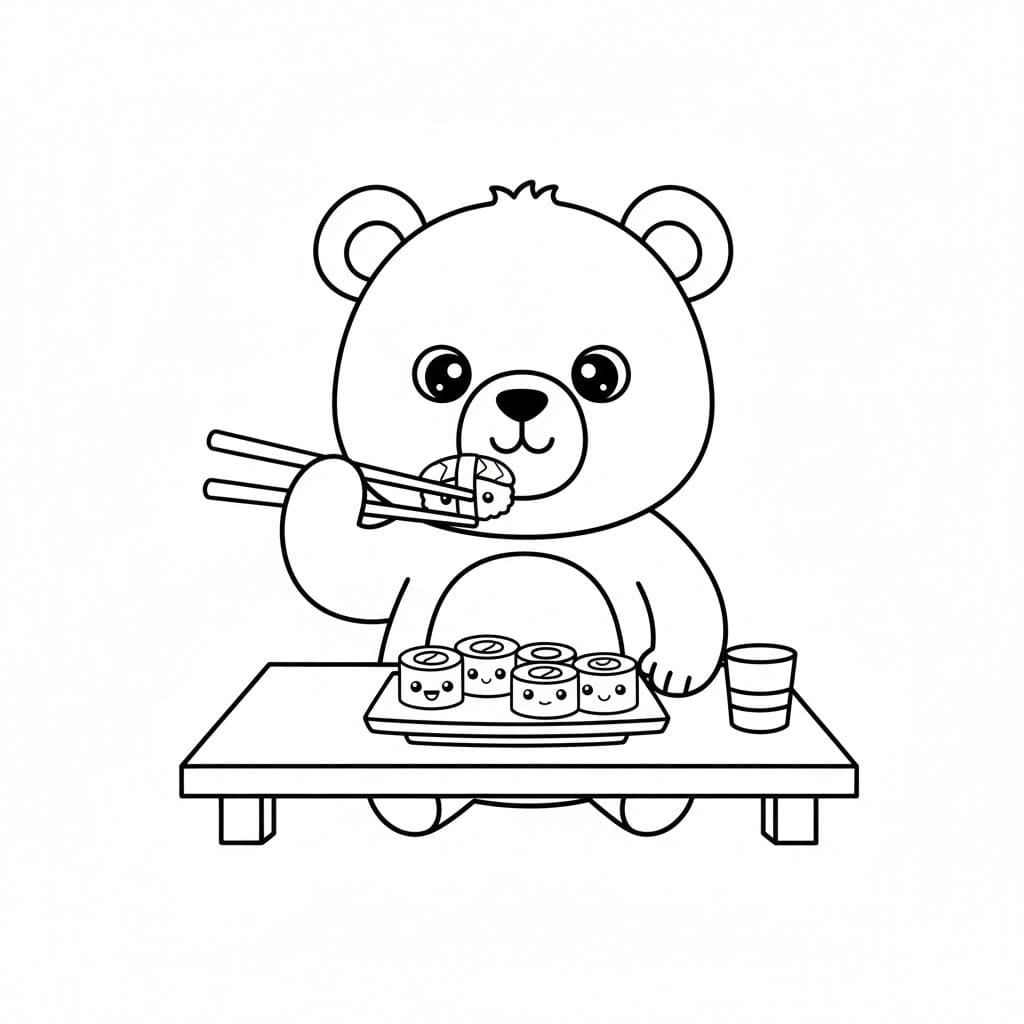 Nakreslete Sushi základní u dětí omalovánka