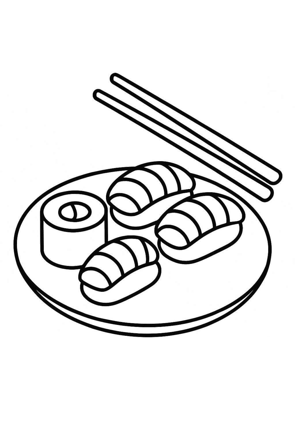 Nakreslete Sushi zdarma prostý omalovánka