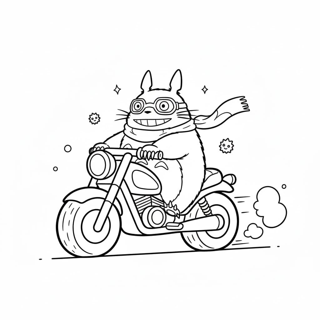 Nakreslete Totoro prostý tisknutelné omalovánka