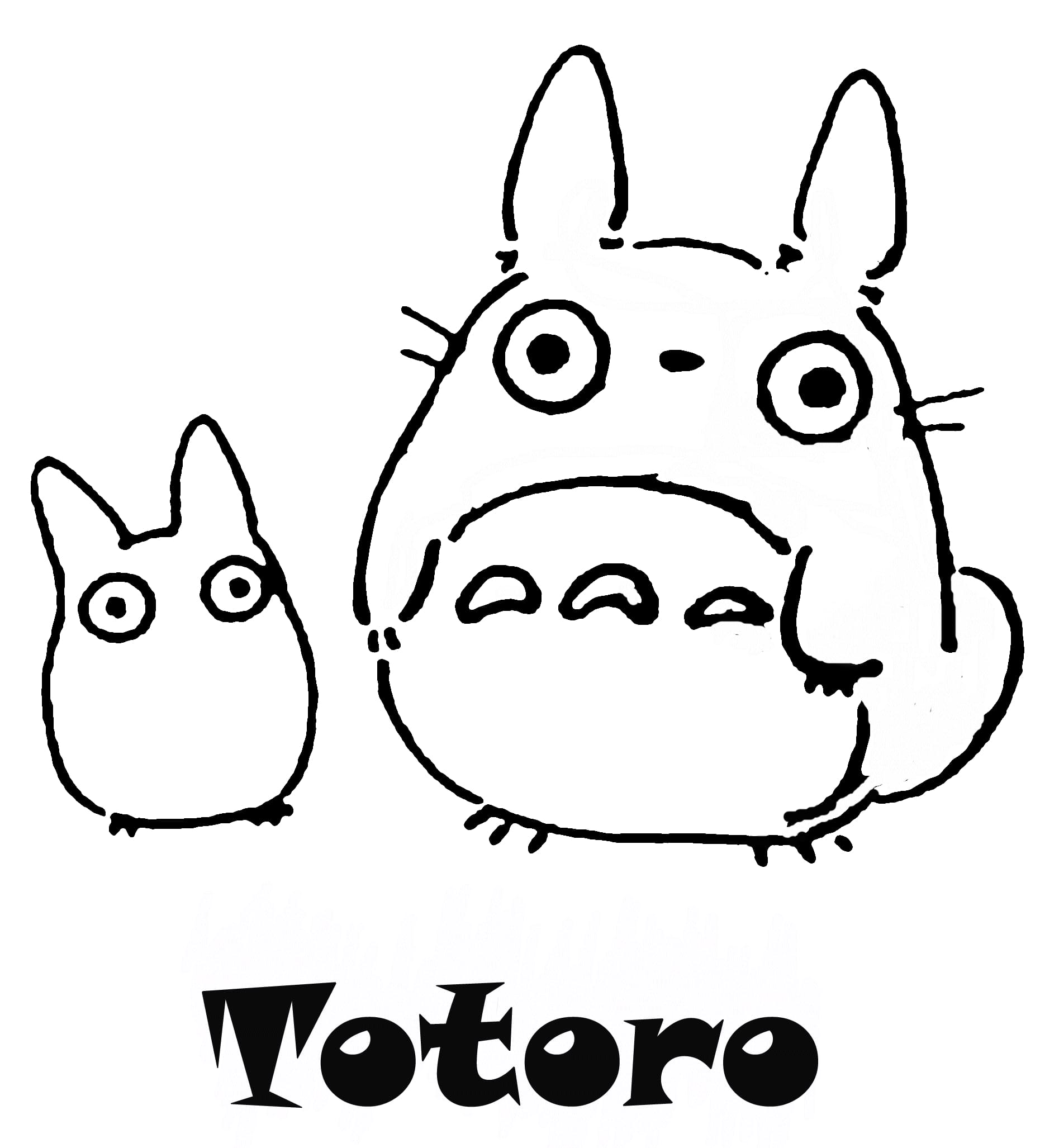 Nakreslete Totoro roztomilý omalovánka