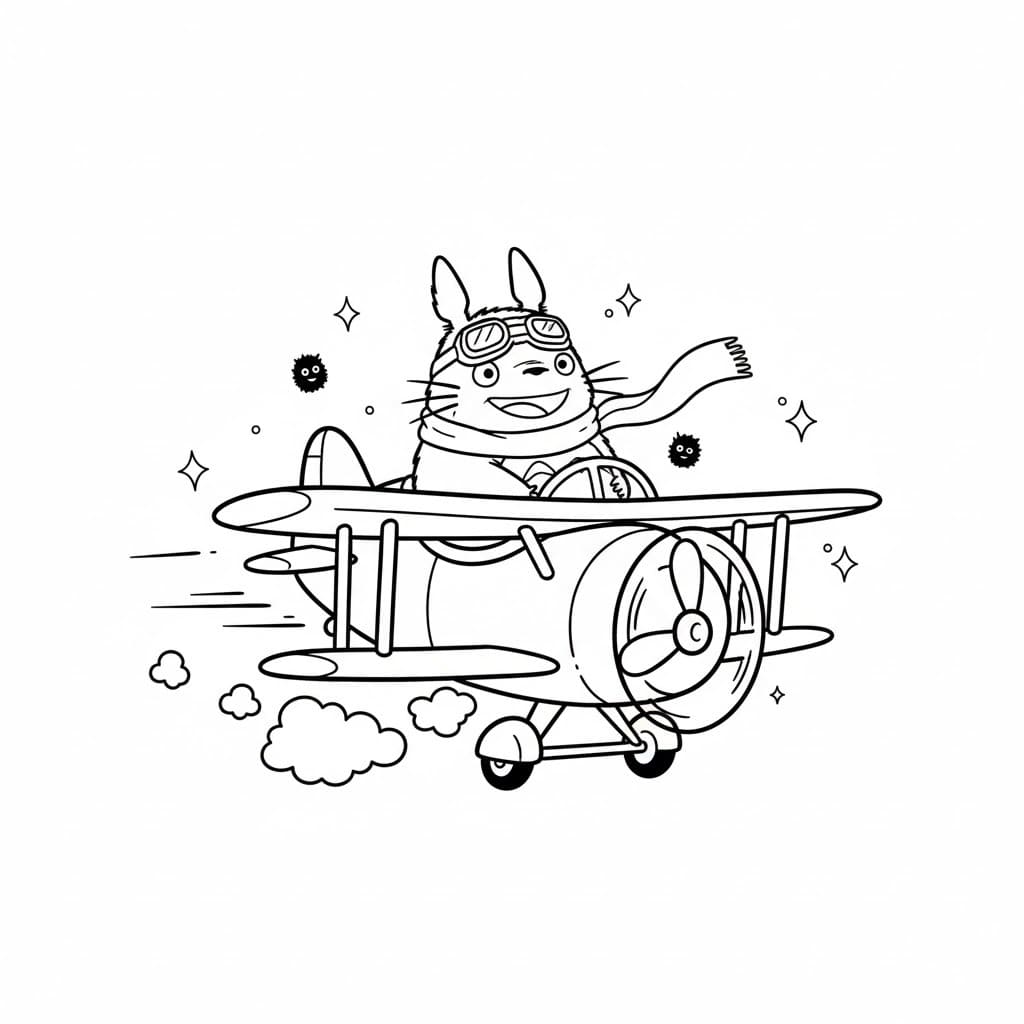 Nakreslete Totoro snadný tisknutelné omalovánka