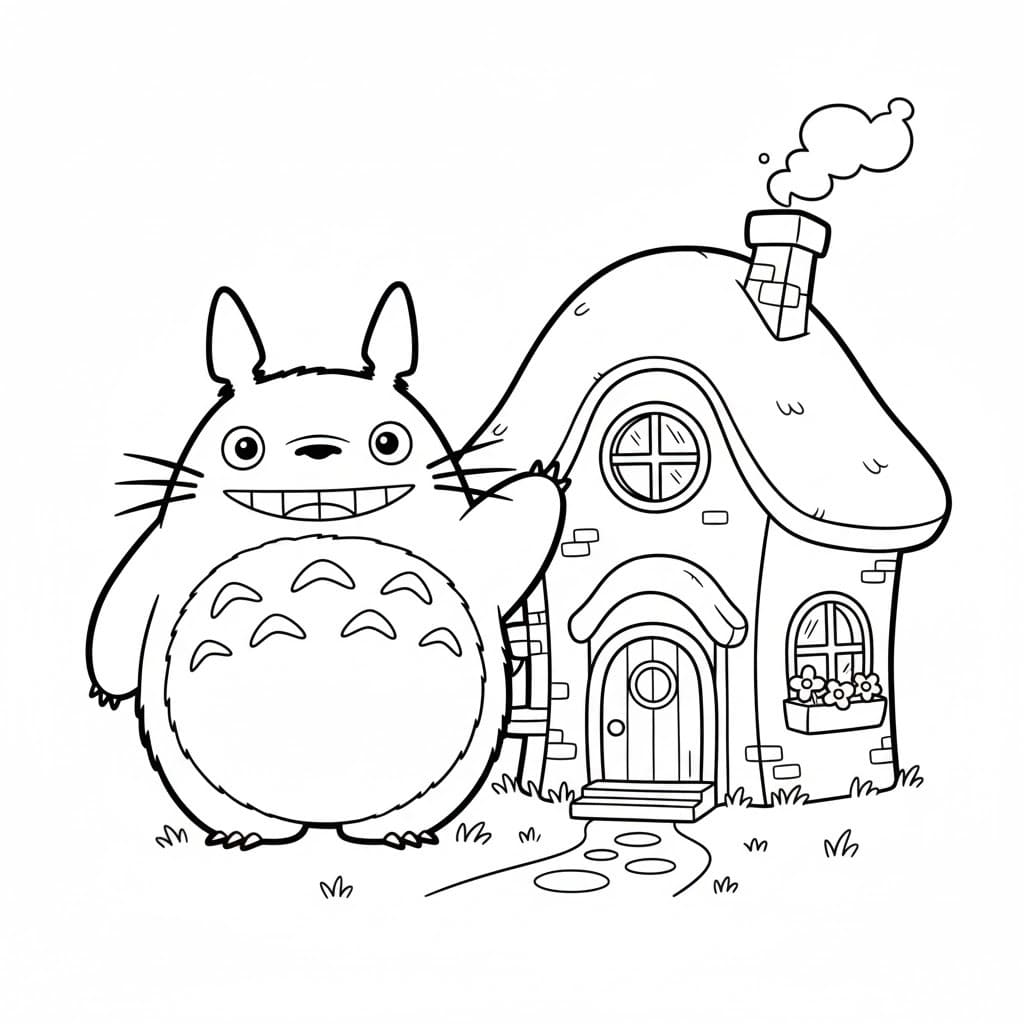 Nakreslete Totoro tisknutelné pro děti omalovánka