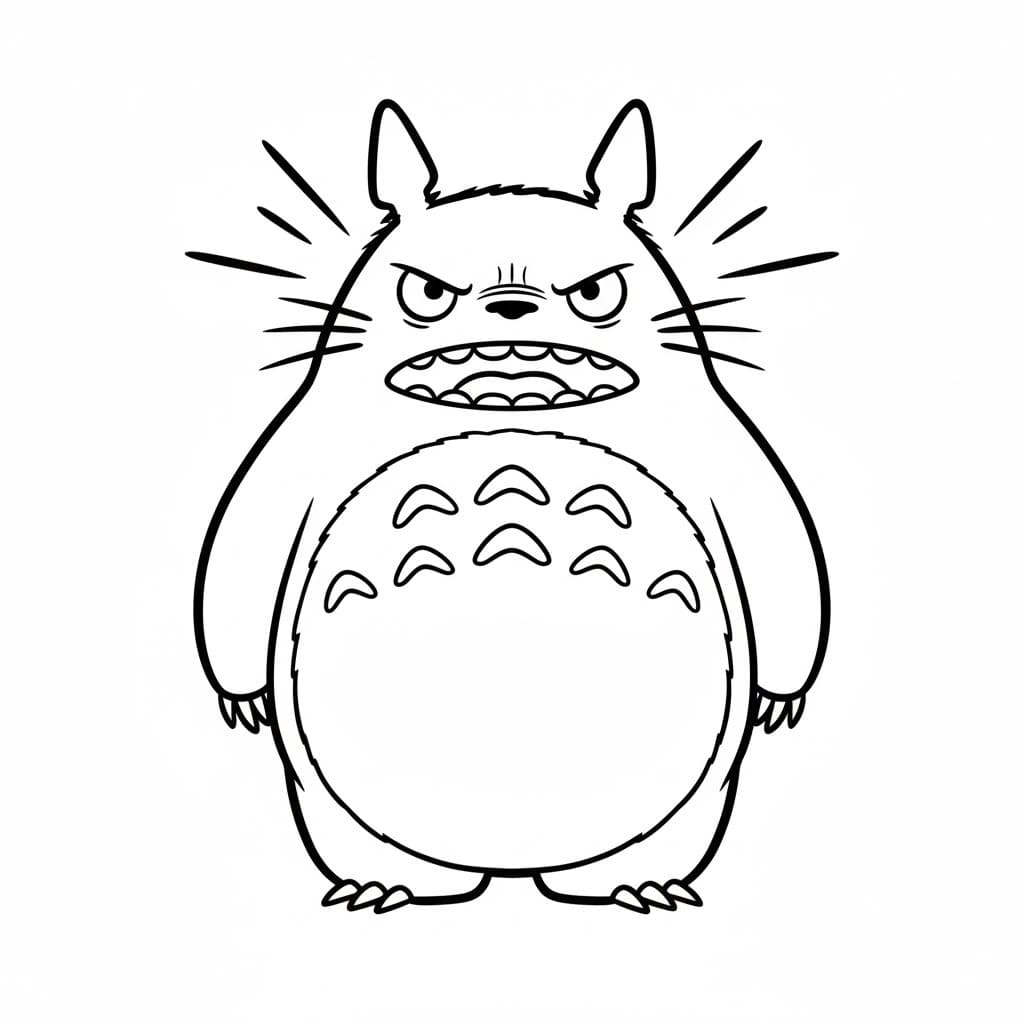 Nakreslete Totoro zdarma prostý omalovánka
