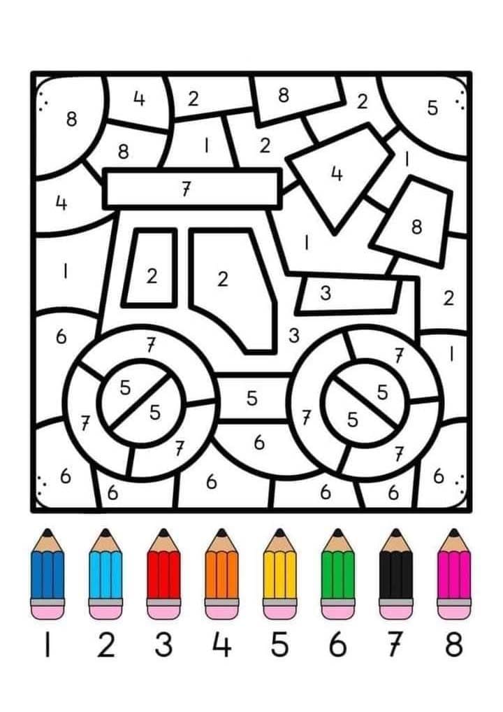 Traktor Malování podle čísel omalovánky