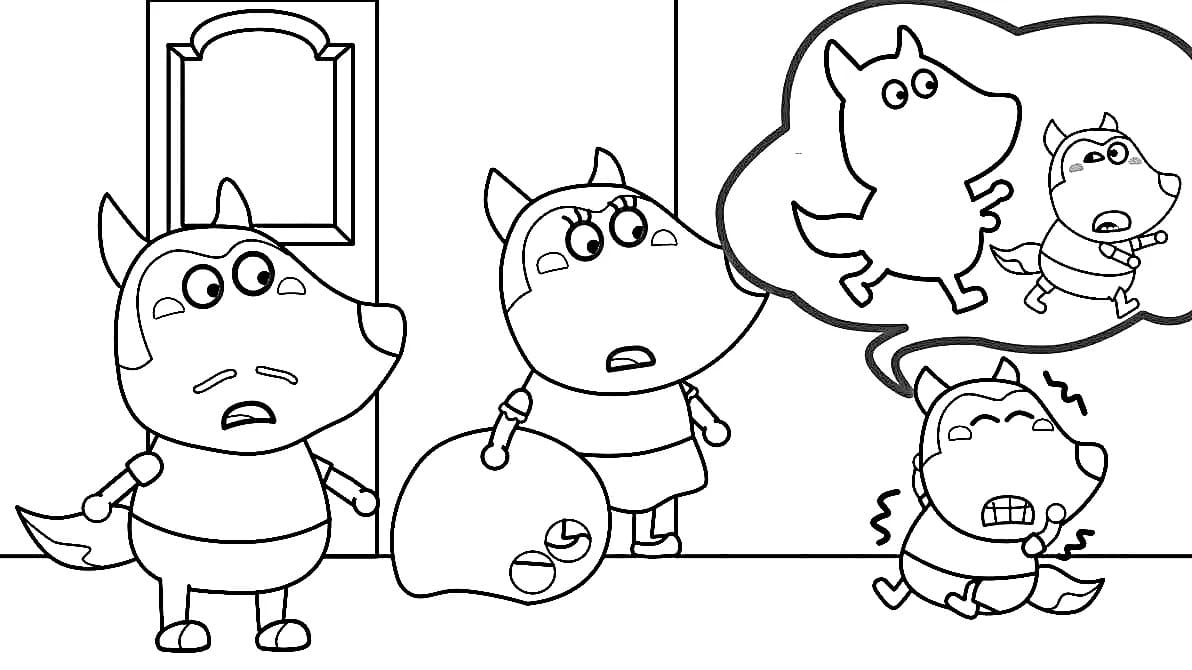 Nakreslete Wolfoo 6 omalovánka