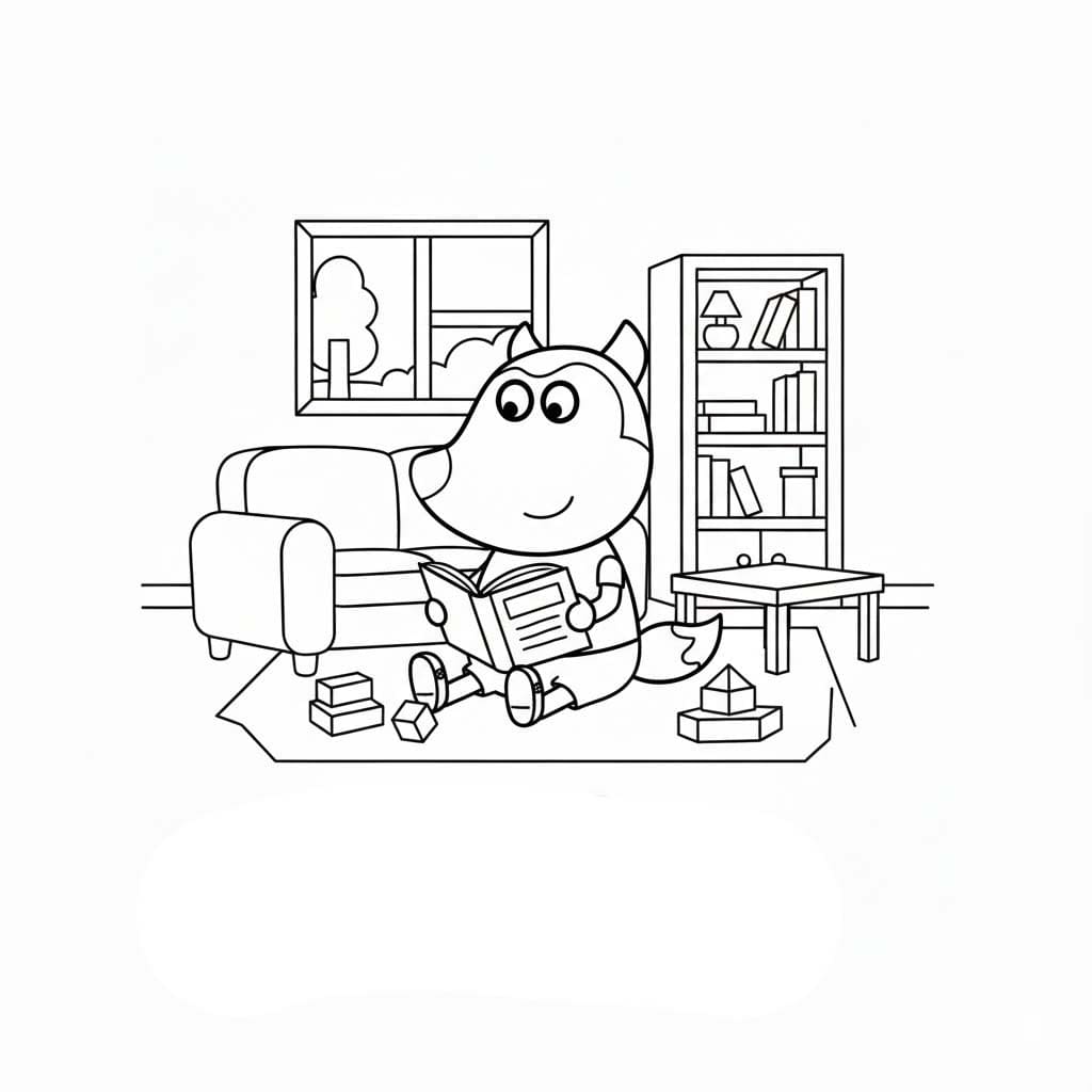 Nakreslete Wolfoo pro děti omalovánka