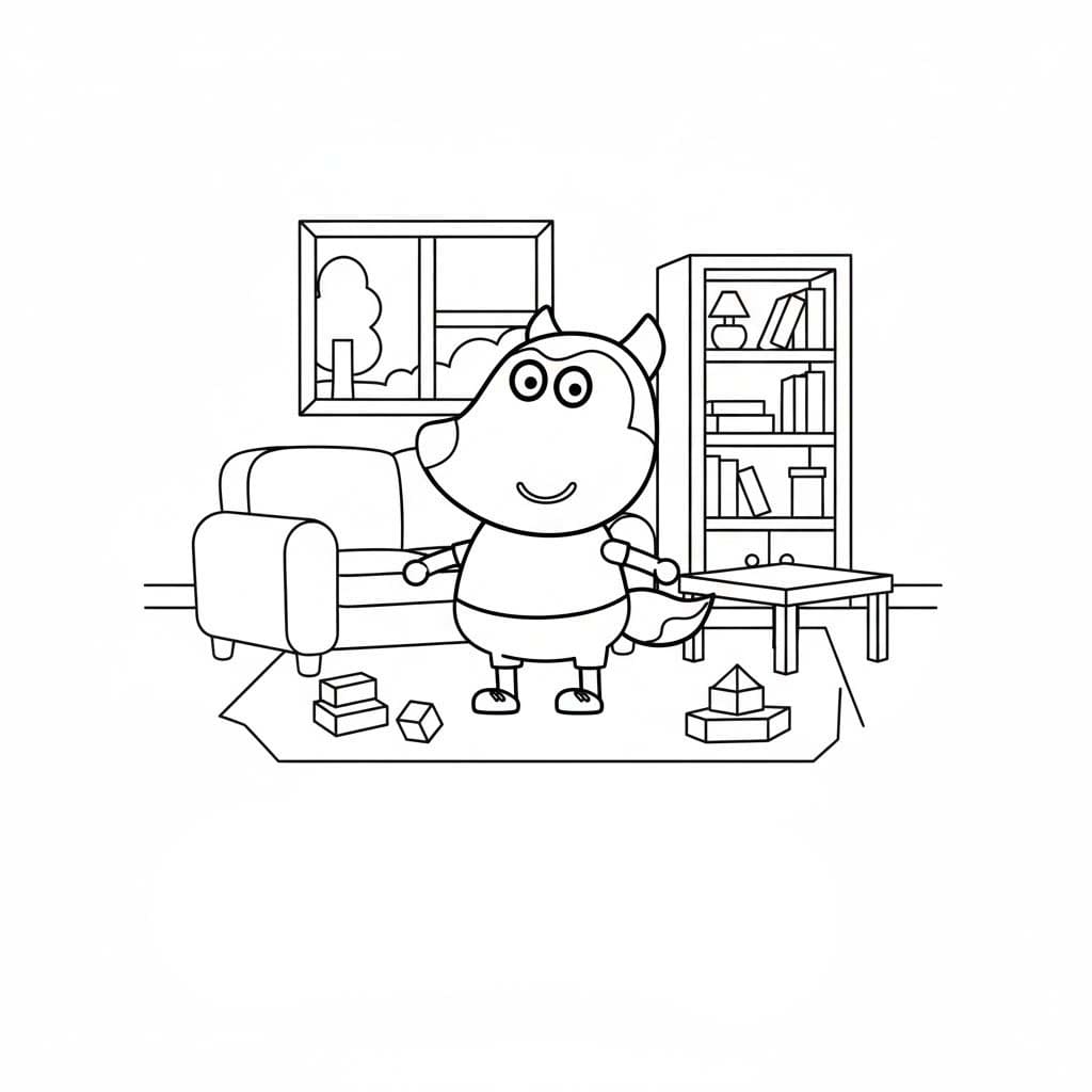 Nakreslete Wolfoo snadný omalovánka